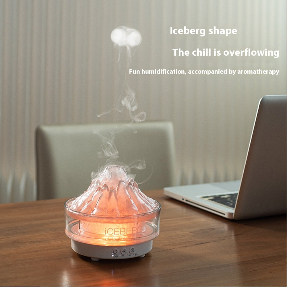 Glacier Lava Humidifier Household USB Colorful Simulation Flame Aroma Diffuser