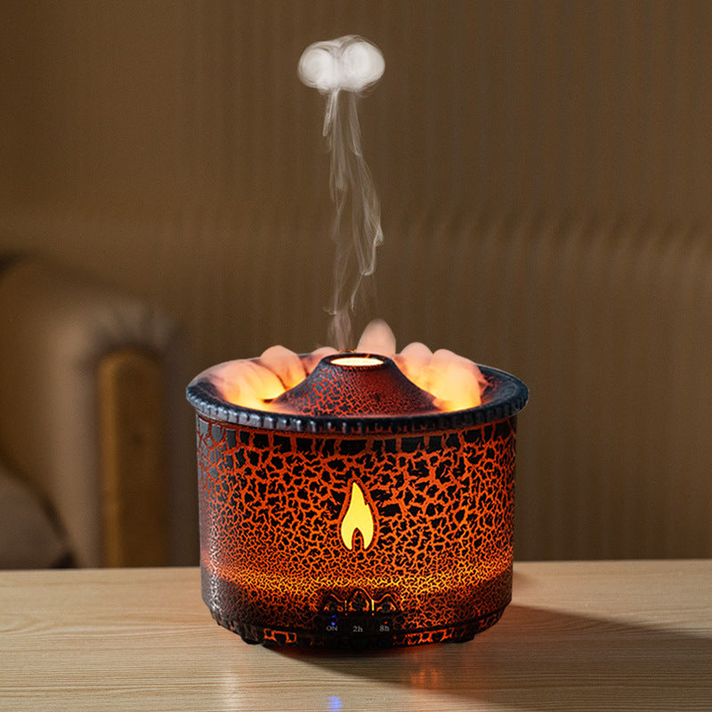 Glacier Lava Humidifier Household USB Colorful Simulation Flame Aroma Diffuser