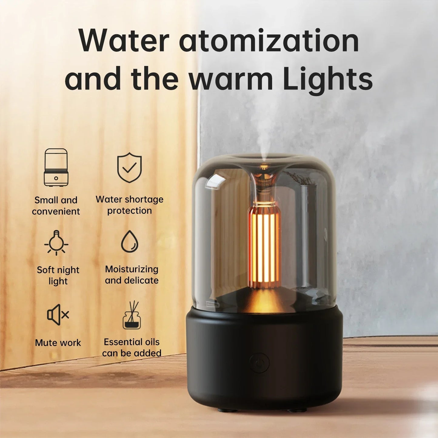 Portable Mini Aroma Diffuser USB Air Humidifier Essential Oil Night Light Cold Mist Maker Sprayer For Home Gift Air Two Enhancing Spacecraft Superior Mode Humidifier Rooms, Relaxation Spray