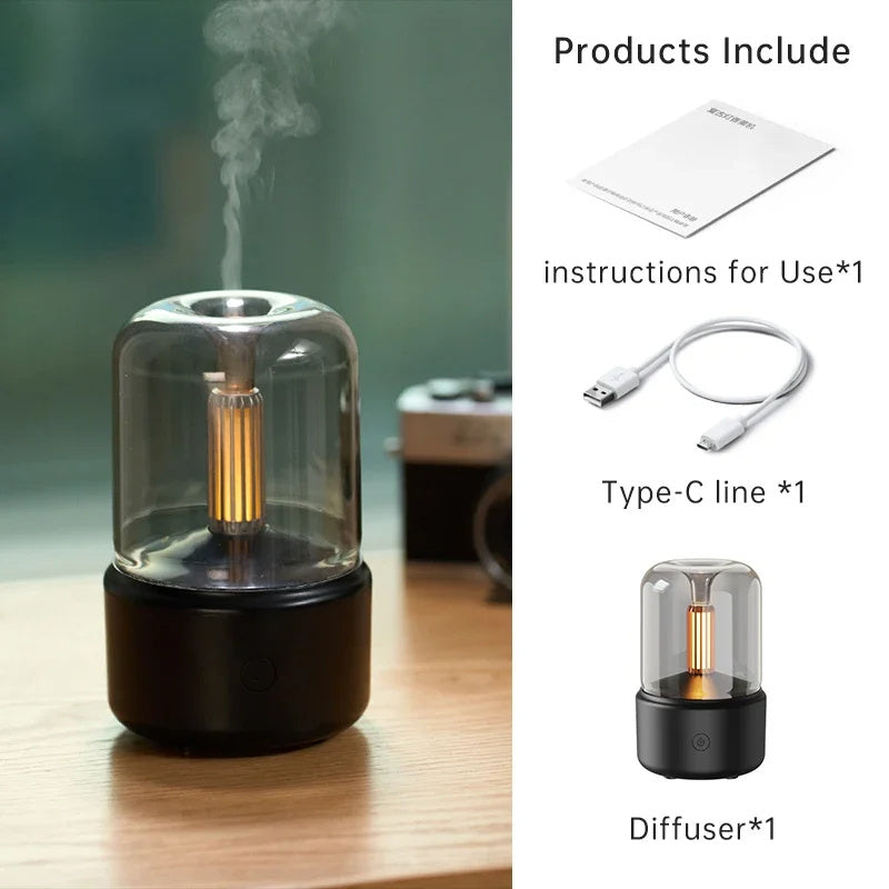 Portable Mini Aroma Diffuser USB Air Humidifier Essential Oil Night Light Cold Mist Maker Sprayer For Home Gift Air Two Enhancing Spacecraft Superior Mode Humidifier Rooms, Relaxation Spray