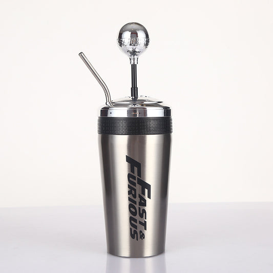 Stainless Steel Car Water Bottle With Straw Drink Bottle Fast And Furious 10 Thermos Cup With Lid Rocker Drinking Set 500ml