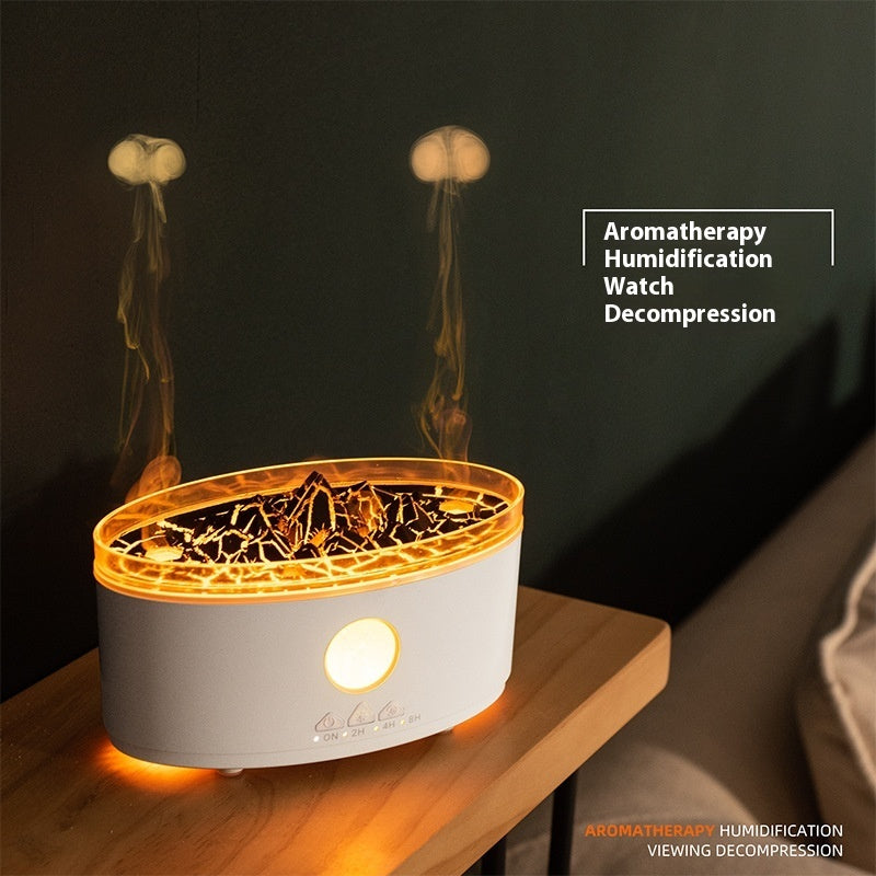 Glacier Lava Humidifier Household USB Colorful Simulation Flame Aroma Diffuser